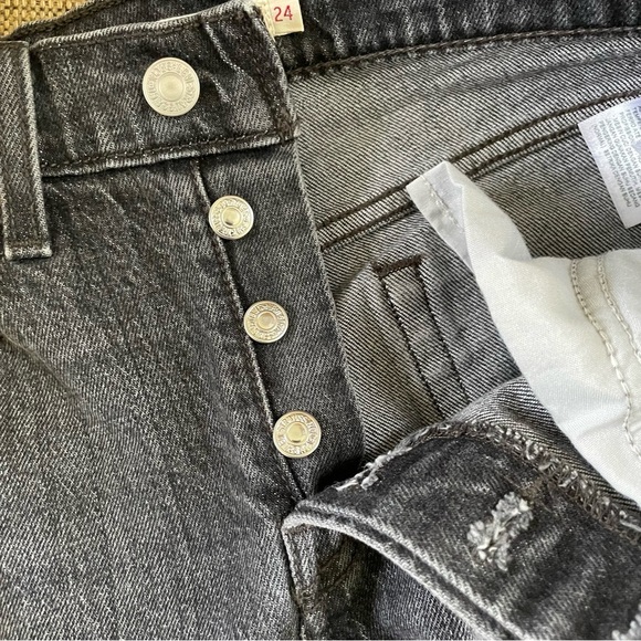 Levi’s Black Wash wedgie straight button fly jeans 24 - Picture 8 of 9